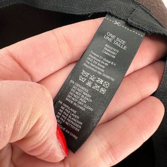 Vintage Y2K Forever 21 Women's Wool Chain Wide Brim Floppy Hat Brown One‎ Size - Picture 7 of 8